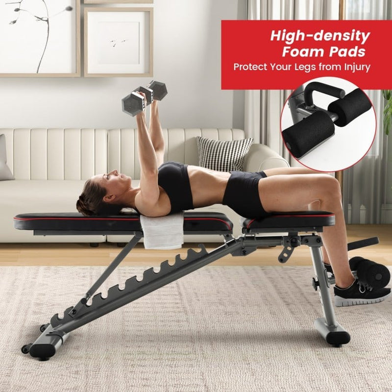 660 LBS Strength Training Bench with 10 Back and 3 Seat for Full Body Workout