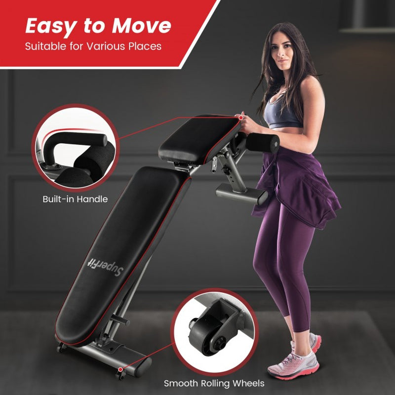 660 LBS Strength Training Bench with 10 Back and 3 Seat for Full Body Workout