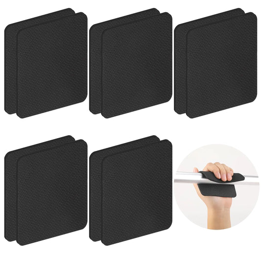 InnoHHustle 10 Pcs Gym Grip Pads for Weight Lifting Pull Up Grips Neoprene Gym Grips Comfort Lifting Hand Grips Gym Gloves Workout Pads for Men Women (Black)