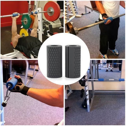 1PCS Barbell Dumbbell Grips Thick Bar Handles Silicone Anti-Slip Pad Thick Bar Handles Pull up Weightlifting Fat Grip